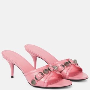 NWOT Balenciaga Cagole Pink Mules Heel Size 38